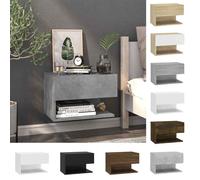 (grey sonoma, 2) vidaXL 1/2x Wall Bedside Cabinet Floating Nightstand Furniture Multi Colours