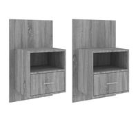 (grey sonoma, 2) vidaXL 1/2x Wall Bedside Cabinet Home Bed Cabinet Furniture Multi Colours