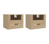 1/2x Wall-mounted Bedside Cabinet Floating Bedside Unit Multi Colours vidaXL