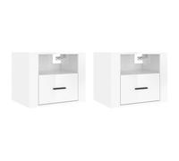 1/2x Wall-mounted Bedside Cabinet Floating Bedside Unit Multi Colours vidaXL