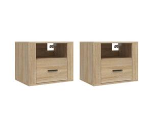 1/2x Wall-mounted Bedside Cabinet Floating Bedside Unit Multi Colours vidaXL