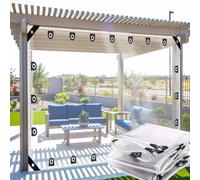 1.2x1.4m Clear Tarpaulin Heavy Duty Waterproof Outdoor Clear Tarp with Widen Eyelets,0.35mm Transparent Tarpaulin Pergola Cover Customizable,for Porch Patio Garden,for Dust,Rain,Snow