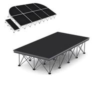 1.2x4ft 3x3ft Modular Stage Platform, 20 40 60 80cm High Assemble Foldable Performances Stages Stand for Singer/Music Performance(122x37x60cm (48x14.6x23.6in))