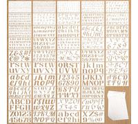 1/3, 1/2, 3/4, 1, 3/2, 2 Inch Letter Stencils for Painting,45 Pack Alphabet and Number Stencils for Crafts Reusable for Art Projects Scrapbook Home Decor