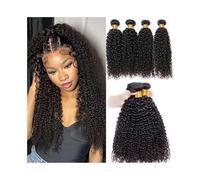 1 3 4 Bundles Afro Curly Remy Hair Indian Kinky Curlys Human Weave Hairs Extensions(24 26 28)