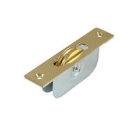 1 3/4 Inch Square End Sash Pulley - Polished Brass