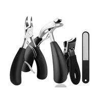 1/3/4PCS Don't Bend to Cut Toenail Stainless Steel Elbow Nail Clipper Large Opening Nail Clippers Set Nail Cutter Pedicure Tools(4 PCS Set)