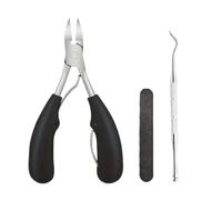 1/3/4PCS Don't Bend to Cut Toenail Stainless Steel Elbow Nail Clipper Large Opening Nail Clippers Set Nail Cutter Pedicure Tools(3 PCS Set)