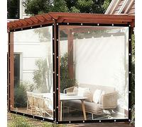 1 3 5 10 19 21 26 30 35 42 50 m 100% Waterproof Clear Tarp, Outdoor Heavy Duty Rainproof Tarpaulin, Clear Vinyl Tarps with Grommets for Henhouse Porch Canopy Plant(2x10m)