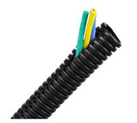 1/3/5/ 10meter AD7.5mm - 34.5mm PP Insulated Corrugated Wire Hose Pipe Car Cable Heat Resistant Protective Sleeve(Black Open,ID5.5MM_10 METERS)