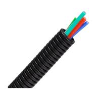 1/3/5/ 10meter AD7.5mm - 34.5mm PP Insulated Corrugated Wire Hose Pipe Car Cable Heat Resistant Protective Sleeve(Black Closed,ID6.5MM_5 METERS)