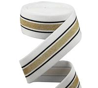 1/3/5meters Sewing Elastic Band Thick High Elasticity Knit Elastic Band for DIYCraft Belt Skirt Belt Garment Sewing Ribbon-A White Golden-3.0meters