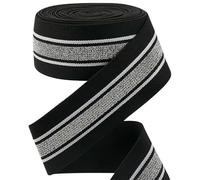 1/3/5meters Sewing Elastic Band Thick High Elasticity Knit Elastic Band for DIYCraft Belt Skirt Belt Garment Sewing Ribbon-A Black Silvery-5meters