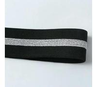1/3/5meters Sewing Elastic Band Thick High Elasticity Knit Elastic Band for DIYCraft Belt Skirt Belt Garment Sewing Ribbon-C Black Silvery-3.0meters