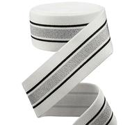 1/3/5meters Sewing Elastic Band Thick High Elasticity Knit Elastic Band for DIYCraft Belt Skirt Belt Garment Sewing Ribbon-A White Silvery-5meters