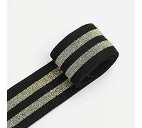 1/3/5meters Sewing Elastic Band Thick High Elasticity Knit Elastic Band for DIYCraft Belt Skirt Belt Garment Sewing Ribbon-B Black Golden-5meters