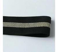 1/3/5meters Sewing Elastic Band Thick High Elasticity Knit Elastic Band for DIYCraft Belt Skirt Belt Garment Sewing Ribbon-C Black Golden-1meter