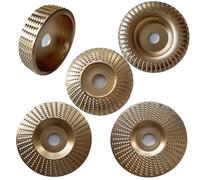 1/3/5pcs Bore 16mm 22mm Wood Grinding Polishing Wheel Rotary Disc Sanding Wood Carving Tool Abrasive Disc Tool for Angle Grinder(5pcs Gold,Bore 16mm)