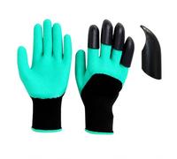 1/3/6 Pack Gardening Gloves with 4 Digging Claw Tips, One Size Garden Work Gloves for Planting, Potting, Weeding, Soil Loosening and Yard Work, Green & Black, 1 Pair with Spare Claw Tip-6