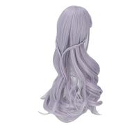 1/3 BJD SD Doll Long Wig, Soft Curly Handmade Wigs Only, High Temperature Resistant Fiber for 21-24CM Head Circumference, More Fun Playing, Can Be Trimmed, with Artificial Scalp, (Haze Blue)
