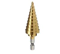 1/3/pcs 4-12 4-20 4-32 MM HSS Titanium Coated Step Drill Bit Drilling Power Tools For Metal High Speed Steel Wood Hole Cutter Cone(4-22 Hexagon Shank)