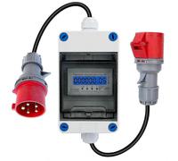 1 3-Phase 32A 400V Electricity Meter with 5G 2.5 CEE Plug and Coupling, Ideal for Holiday Gifting