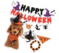 1. 3-Piece Halloween Pet Costume Set Breathable Polyester Outfits For Cats & Dogs Quick Wear Party Accessories Polyester Pet Halloween Costume