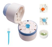 1/3 Pill Cutter with Storage, Professional 1/2 & 3 in 1 Pill Splitter for Small or Large Pills, Precise & Easy Stainless Steel Blade (Blue)