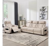 (1+3 Seater, Beige) Capri Electric Recliner 1+2+3 Seater Sofa Set