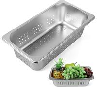 1/3 Size 4" Deep, Perforated Steam Pan, Pan Perforated, Anti-Jam Perforated Stainless Steel Steam Table Pan, Hotel Pan for Food Warmer Canteen Restaurant Kitchen