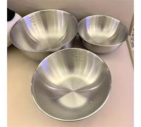 1-3 Stainless Steel Bowl Set with Scale for Cooking Baking Food Storage Large Capacity Mixing Bowls for Home Kitchen Essentials Golden M 1pc