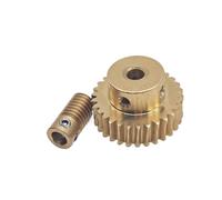 1:30 Worm Gear Reducer Set 0.8 Module 30 Teeth 5mm Bore Turbine Gear 26mm Long Worm Rod Shaft Self Locking Worm Turbine(14mm OD 5mm bore rod)