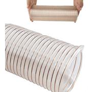 1/300/5m Transparent Duct Hose - Flexible PU Polyester with Steel Wire Support for Auto Shop, Dryer Vent(D150mm L9.8ft)
