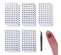 1-300 Consecutive Number Stickers with Tweezers, 20 Sheets Small Round Self-Adhesive Waterproof Vinyl Labels for Storage Organising, Toolbox, Bins & Boxes