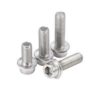 1-30pcs M3/M4/M5/M6/M8/M10/M12 Stainless Steel Flanged Hexagon Socket Head Machine Screws, M12x60mm(1pc)