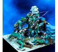 1/32 Ancient Soldiers in Battle Resin Model Kit Unpainted and Unassembled Figure Resin Model Kit (7 Figures with Scene Base) // 4I0Q2