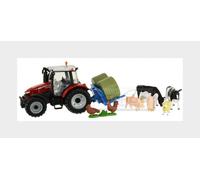 1:32 BRITAINS Massey Ferguson 5612 Tractor With Animals 2016 Red Silver LC43205