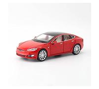 1 32 Car Model For Tesla Model S Alloy Diecast Toy Car Sound Light Pull Back Toys Vehicle Mini Replica Toys(Red)