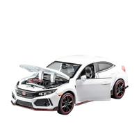 1:32 Civic Type-R Alloy Die-Cast Metal Car Model Central Control Decoration Model Car Ornament(White)