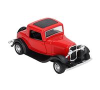 1:32 Classic Car Model Antique Pullback Alloy Vintage Toy with Opened Doors for Collectors and Playtime, Size 12.8 X 5 X 5cm (Red)