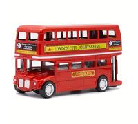 1:32 Diecast Genuine London Bu-s,Mini Moving Wheel Action Bu-s Toy,Metal Double Decker Car Model, Simulated Force Control Alloy City Bus Model Diecast Toy Vehicles, for Boys Girls Birthday Party