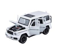 1:32 Fit for Benz G63 SUV alloy die-cast car model with sound and light pull-back toy not include batteries(White)