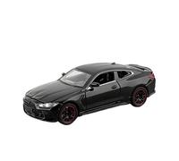 1:32 Fit for BMW M4 320I metal die-cast car model with openable doors, sound and light, pull-back function and rubber tires not include batteries(A-Black)