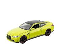 1:32 Fit for BMW M4 320I metal die-cast car model with openable doors, sound and light, pull-back function and rubber tires not include batteries(A- Yellow)
