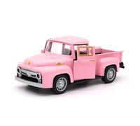 1:32 For Classic Pickups Truck Die-cast Metal Model Pull Back Festive Days Boys Collection Toy Car Simulation Vehicle Playset(Pink)