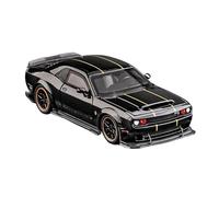 1 32 For Dodge Challenger Hellcat SRT Metal Miniature Car Model Sound Light Pull Back Boy Gift Collection Simulation Vehicle Playset(Black)