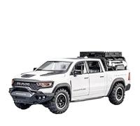 1:32 For Dodge RAM Mammoth Pickup Truck Off Road Die-cast Metal Car Model Sound Light Pull Back Boys Gift Simulation Vehicle Playset(White)