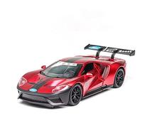 1 32 For Ford GT Heritage Edition Racing Alloy Die-casting Model Car Sound And Light Toy Car Vehicles Kit(Red)