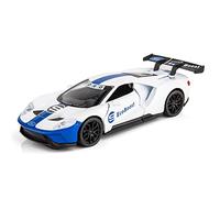 1 32 For Ford GT Heritage Edition Racing Alloy Die-casting Model Car Sound And Light Toy Car Vehicles Kit(White)