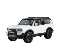 1:32 for Prado SUV Car Model Toys Alloy Die-casting Pull Back 6 Doors Opened Sound Light Off-road Vehicle Gifts Battery not included(White)